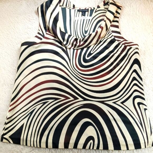 The Limited Shirkey Parwey Zebra Print Sleeveless Top Blouse Womans M Drape Neck - Picture 7 of 9